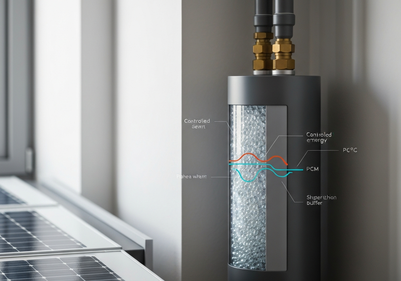 Magazynowanie energii w buforach ciepła z materiałami zmiennofazowymi