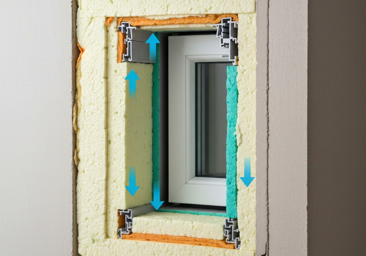 Prawidłowy montaż okien w warstwie ocieplenia przy użyciu taśm rozprężnych